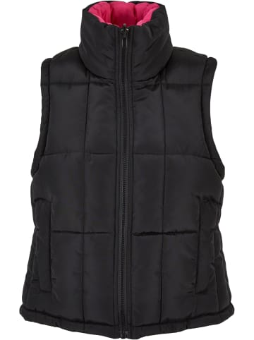 Urban Classics Urban Classics Damen Ladies Reversible Cropped Puffer Vest in black/fuchsia