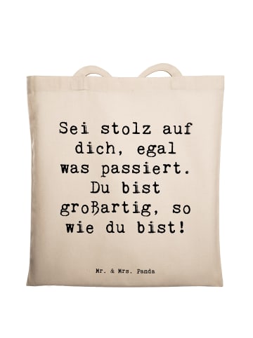 Mr. & Mrs. Panda Uni Tasche Spruch Mit Enttäuschungen umgehen St... in Creme