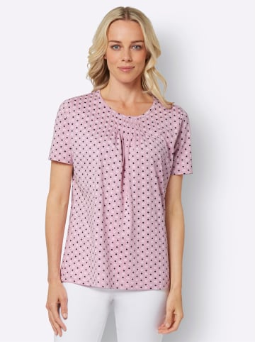 Sieh an! Kurzarmshirt in rosé-gemustert