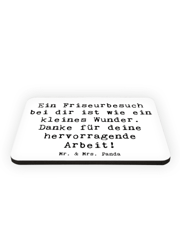 Mr. & Mrs. Panda magnet Spruch Friseur Wunder mit Spruch in Weiß
