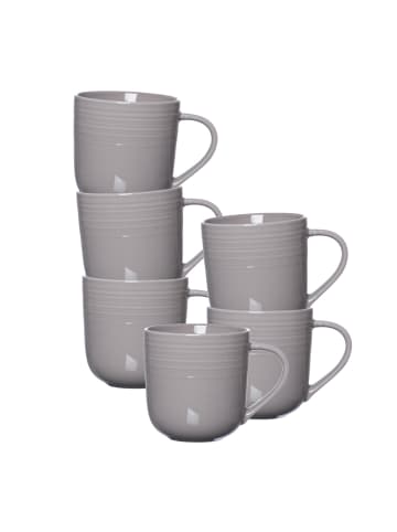 6er Set Kaffeebecher Levi in Grau 400 ml