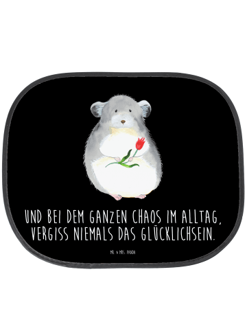 Mr. & Mrs. Panda Auto Sonnenschutz Chinchilla Blume mit Spruch in Schwarz