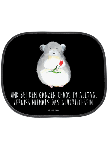 Mr. & Mrs. Panda Sonnenblende Auto Chinchilla Blume mit Spruch in Schwarz