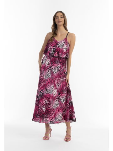 faina Damen Maxikleid Mit Animal-Print in Pink
