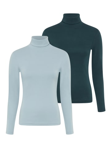FLASHLIGHTS Rollkragenshirt in petrol + grau
