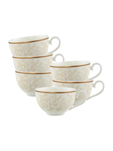 Villeroy & Boch 6er Set Frühstückstassen Ivoire 310 ml in weiß-gold