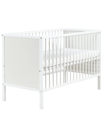 Beliani Babybett ZAMA in Weiß - (W) 65 x (H) 84 x (L) 122 cm