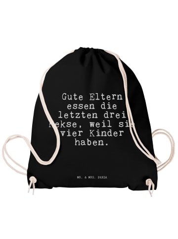 Mr. & Mrs. Panda rucksack stoff Gute Eltern essen die... mit Spruch in Schwarz