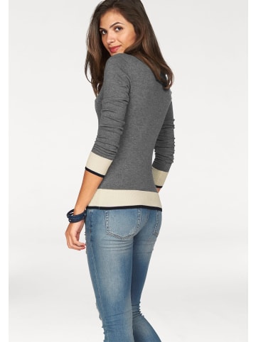 AJC Rollkragenpullover in grau-weiß-marine