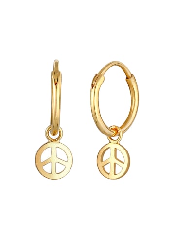 Elli Ohrringe 925 Sterling Silber Peace-Zeichen in Gold