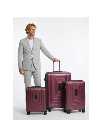 Redolz Essentials 14 4 Rollen Kofferset 3-teilig mit Dehnfalte in aubergine metallic
