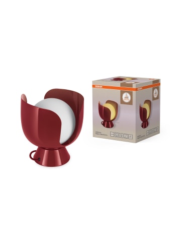 Osram Corolle Tischleuchte E14 Metall Glas Retro Rot