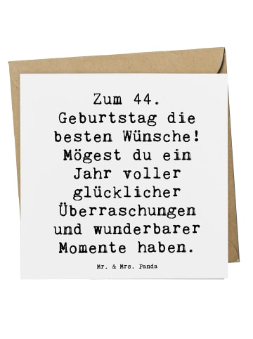 Mr. & Mrs. Panda Glückwunschkarte Spruch 44. Geburtstag Glückwün... in Weiß