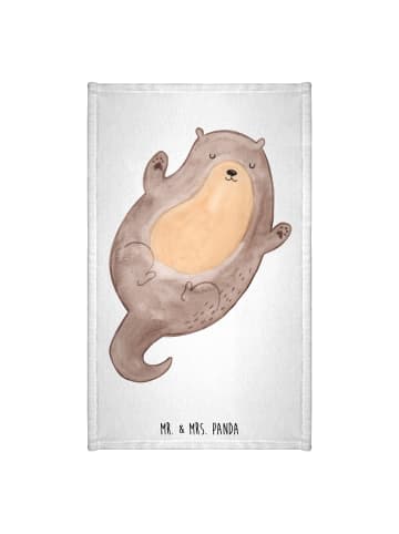 Mr. & Mrs. Panda Handtuch Otter Umarmen ohne Spruch in Weiß