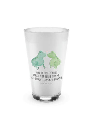 Mr. & Mrs. Panda Glas Frosch Liebe mit Spruch in Transparent