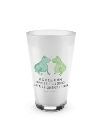 Mr. & Mrs. Panda Longdrinkglas Frosch Liebe mit Spruch in Transparent