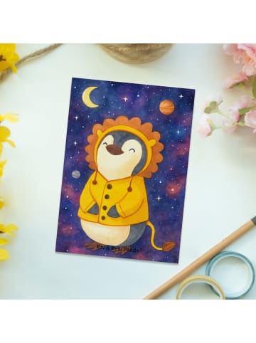 Mr. & Mrs. Panda Postkarte Löwe Astrologie Design ohne Spruch in Weiß