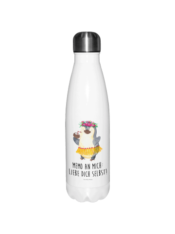 Mr. & Mrs. Panda Thermosflasche Pinguin Kokosnuss mit Spruch in Weiß