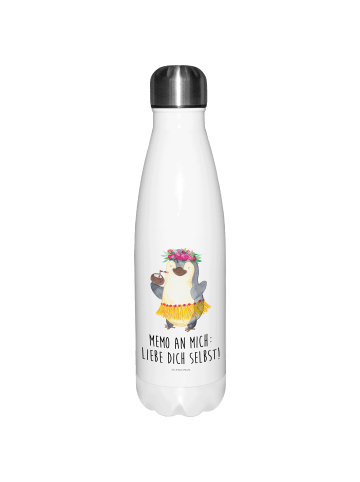 Mr. & Mrs. Panda Trinkflasche Pinguin Kokosnuss mit Spruch in Weiß