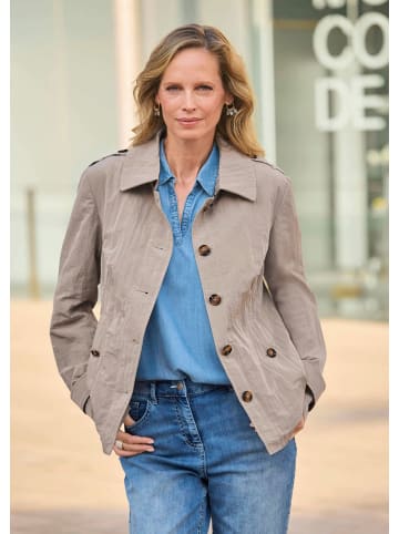 GOLDNER Übergangsjacke mit Crash-Optik in stein