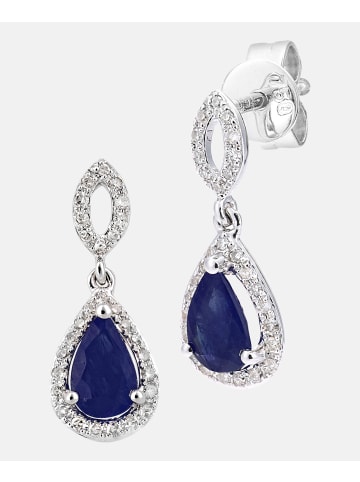 Diamant L'éternel Ohrringe aus 750 Weißgold mit Diamant mit Saphir
