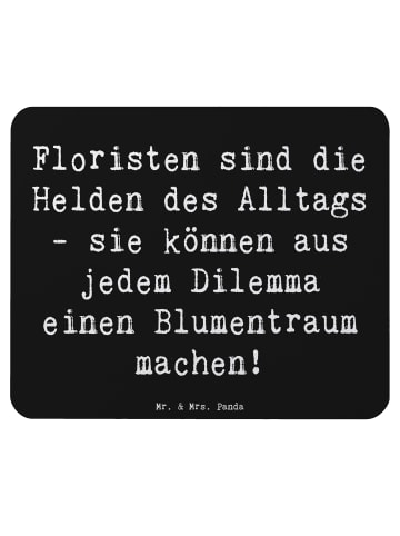 Mr. & Mrs. Panda Mousepad Spruch Floristin Heldin mit Spruch in Schwarz