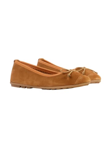 Divine Factory Lederballerinas „Alénoa“ Braun