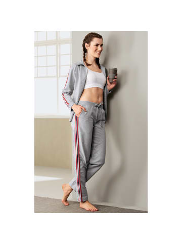 Erwin Müller Sweat Freizeithose, lang in grau meliert