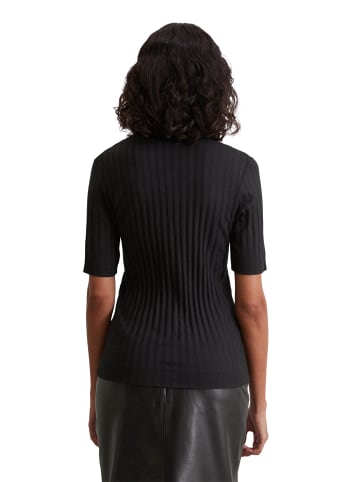 Marc O'Polo Pointelle-Kurzarm-Cardigan slim in Schwarz