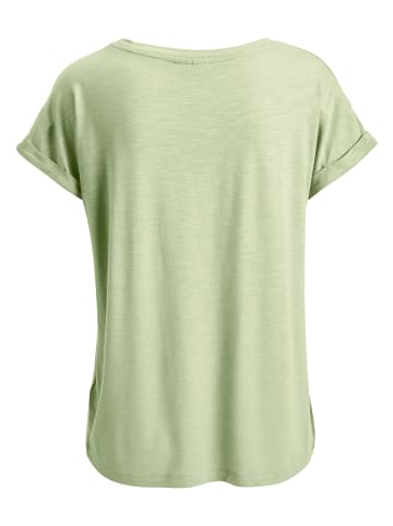 Beach Time V-Shirt in lime + weiß