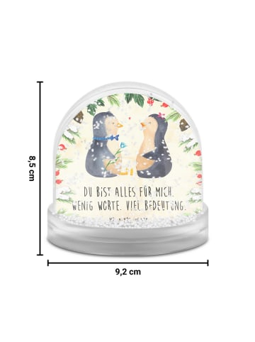 Mr. & Mrs. Panda Schneekugel Weihnachten Pinguin Pärchen mit Spruch in Naturpapier