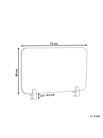 Beliani Schreibtischtrennwand WALLY in Beige - (W) 72 x (H) 40 x (L) 2 cm