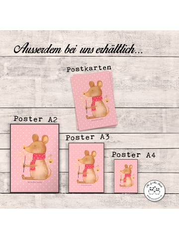 Mr. & Mrs. Panda Bild Maus Weihnachten ohne Spruch in Rot Pastell