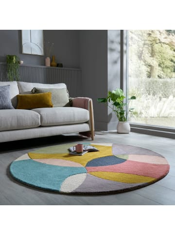 KADIMA DESIGN Eleganter Wohnzimmer-Teppich aus 100% Wolle in Multi