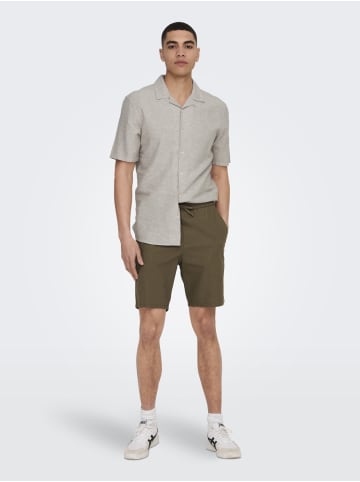 Only&Sons Leichte Stoff Shorts Bermuda Hose ONSLINUS in Braun