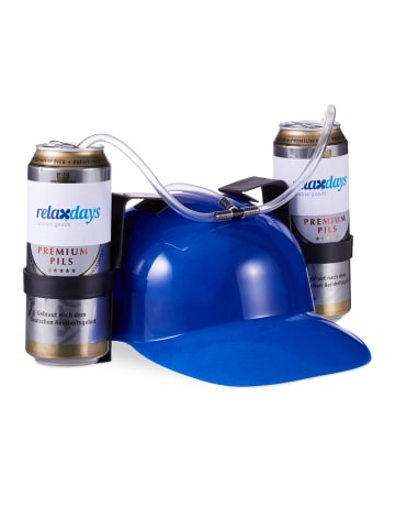 relaxdays 4x Party-Trinkhelm in Blau