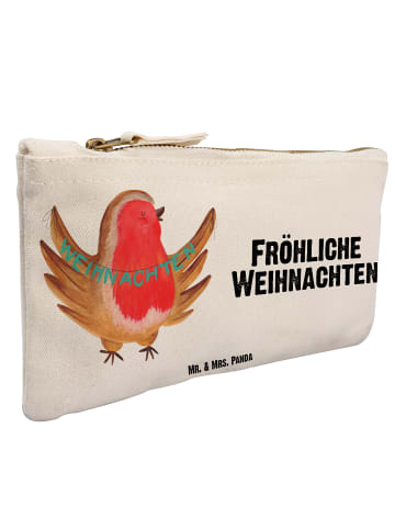 Mr. & Mrs. Panda kosmetiktäschchen Rotkehlchen Weihnachten mit S... in Weiß