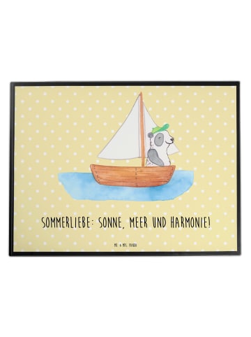 Mr. & Mrs. Panda Schreibtischunterlage Sommerliebe mit Spruch in Gelb Pastell