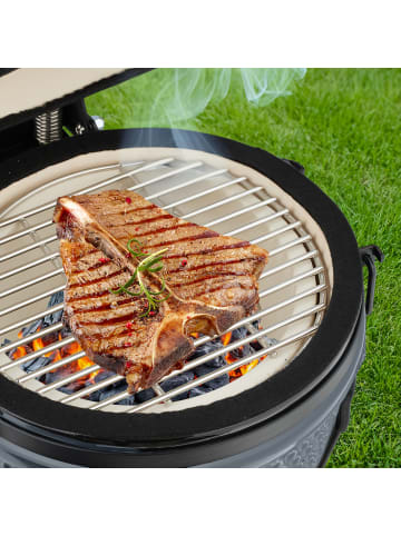 relaxdays Kamado Grill in Grau - Ø 32 cm