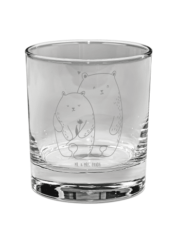 Mr. & Mrs. Panda Whiskey Glas Bären Liebe ohne Spruch in Transparent