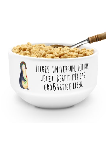 Mr. & Mrs. Panda frühstücksbowl Pinguin Blumen mit Spruch in Weiß