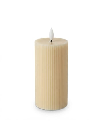 relaxdays 4 x LED Kerzen in Beige - (H)18 x Ø 7,5 cm