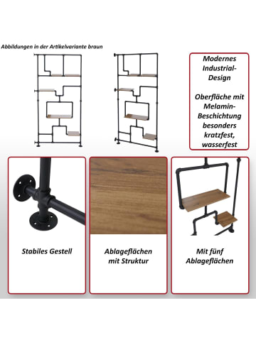 MCW Raumteiler mit Regal P10, Dunkelbraun