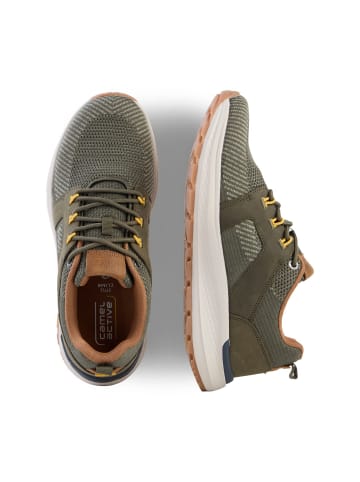 Camel Active Sneaker aus Leder-Textil Mix in Olivgrün