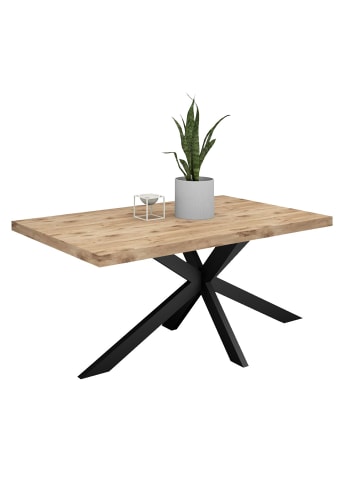 58 aufm Kessel ESSTISCH Elgin 2 210x80x100 Metall+Holzwerkstoff Schwarz/Viking Oak