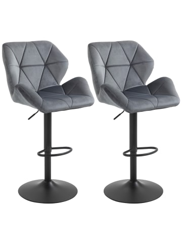 HOMCOM Barhocker-58L x 57B x 97-117H cm-Grau