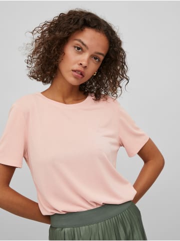 Vila Basic T-Shirt Kurzarm Rundhals Top Oberteil VIMODALA in Rosa