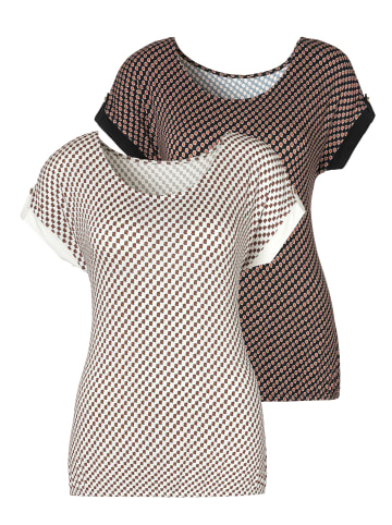 Vivance by Lascana Kurzarmshirt in weiß, schwarz