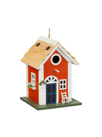 relaxdays Deko Vogelhaus in Bunt - (B)18,5 x (H)25 x (T)18,5 cm