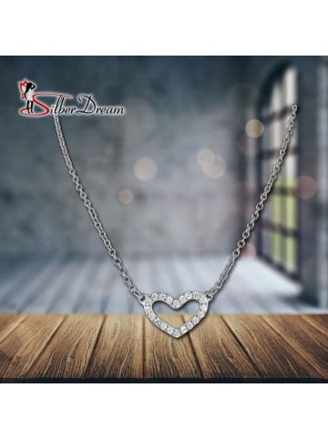 SilberDream 925 Silber Damen SilberDream Halsketten Herz  ca. 42cm + 5cm Verlängerung